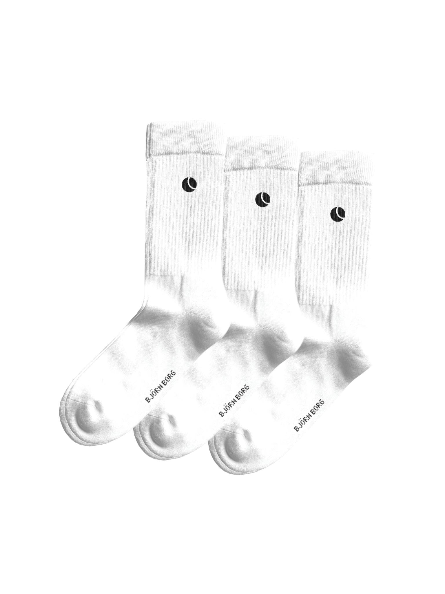 Björn Borg Classic Crew Sokken (3-pack, Wit)