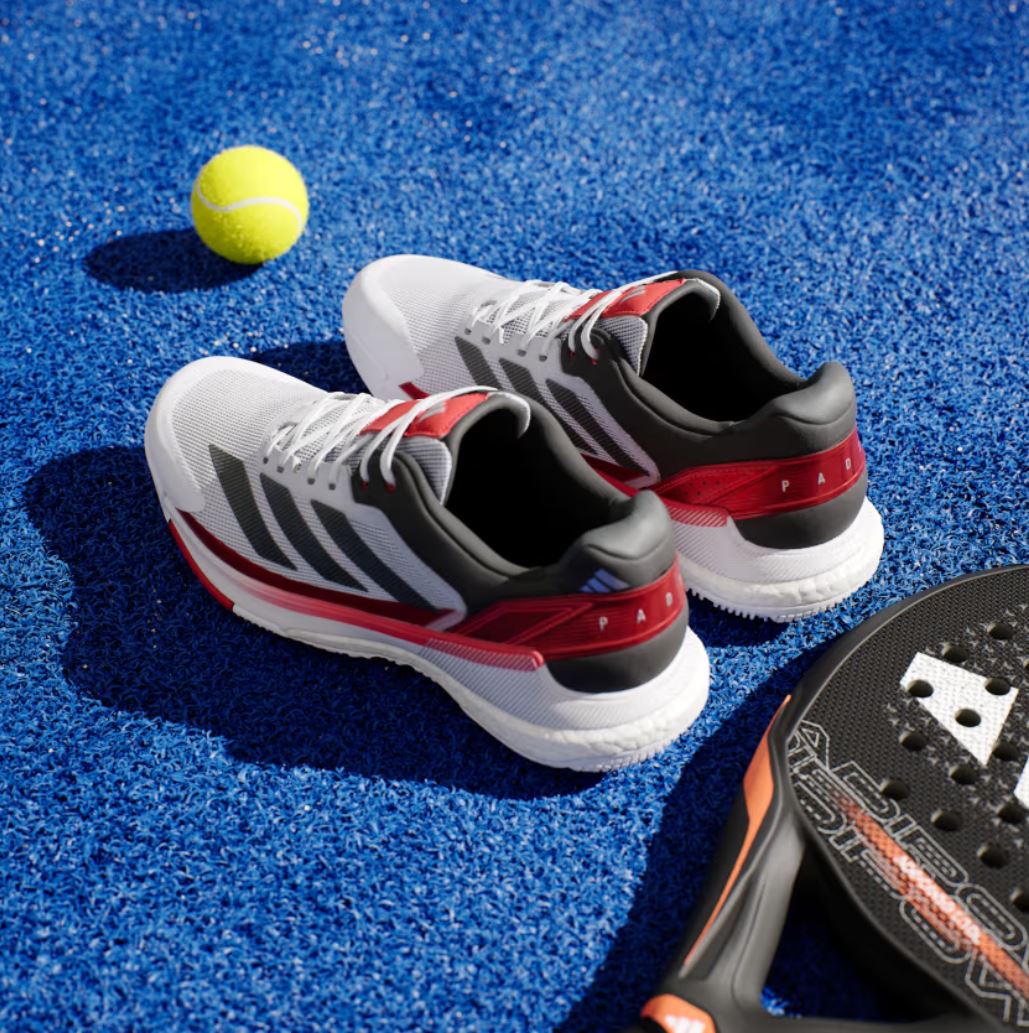 Adidas Crazyquick Boost Padelschoenen (Cloud White/Core Black/Lucid Red)