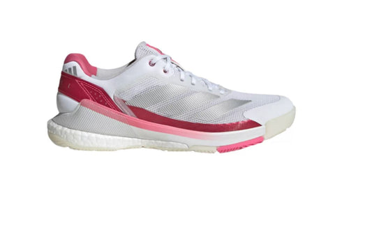Adidas Crazyquick Boost Women Padelschoenen (Cloud White/Silver Metallic/Lucid Pink)