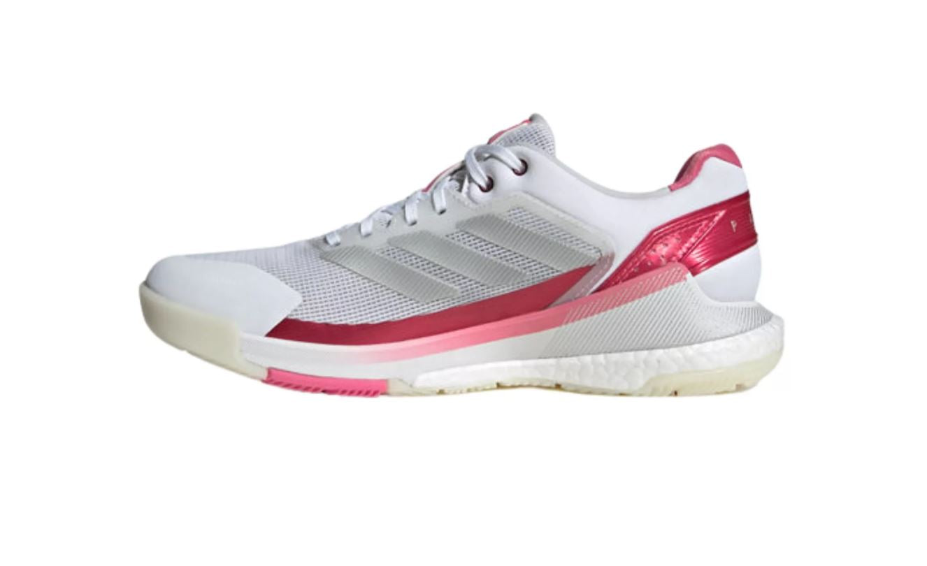 Adidas Crazyquick Boost Women Padelschoenen (Cloud White/Silver Metallic/Lucid Pink)