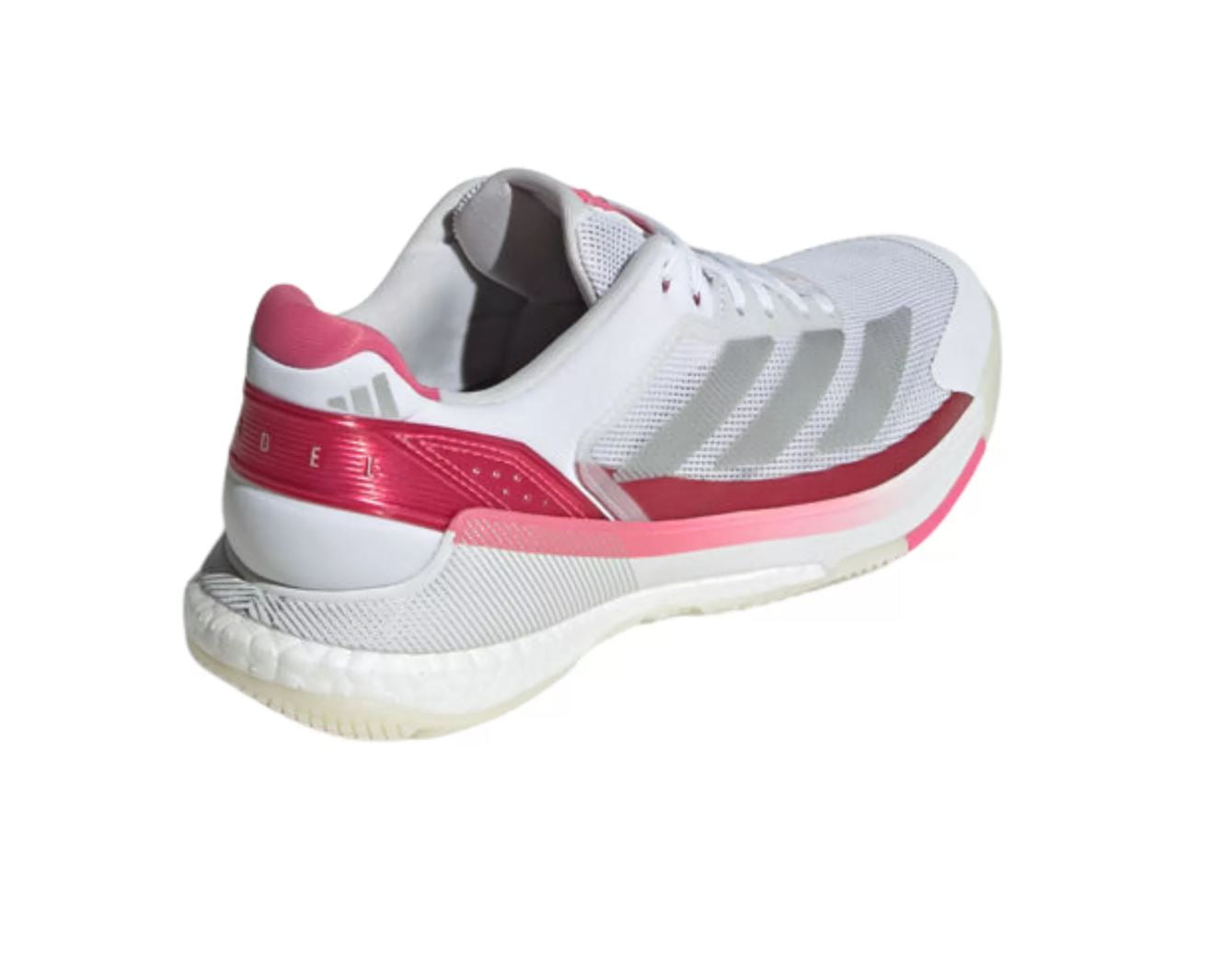 Adidas Crazyquick Boost Women Padelschoenen (Cloud White/Silver Metallic/Lucid Pink)