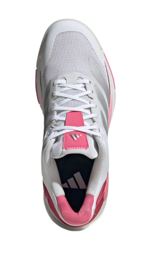 Adidas Crazyquick Boost Women Padelschoenen (Cloud White/Silver Metallic/Lucid Pink)