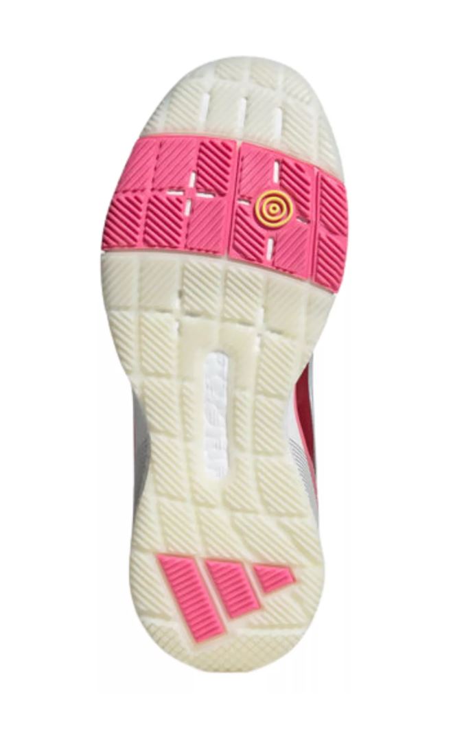 Adidas Crazyquick Boost Women Padelschoenen (Cloud White/Silver Metallic/Lucid Pink)