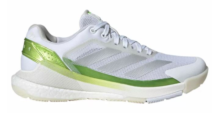 Adidas Crazyquick Boost Dames Padel Schoenen (Wolkenwit/Zero Metallic/Limoengeel)