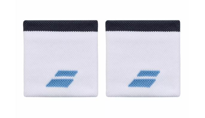 Babolat Logo Polsbandjes (2-pack, Wit/Drive Blue)