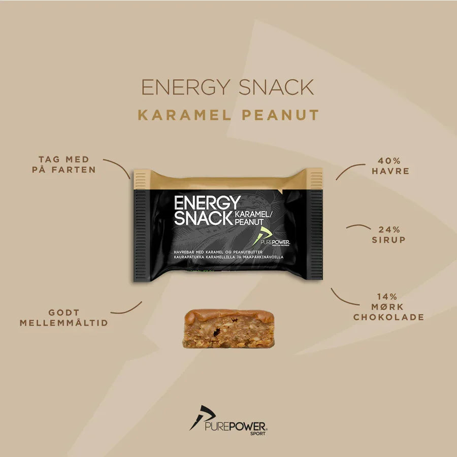 PurePower Energy Snack Pinda/Karamel Smaak (1 stuk van 60 gram)