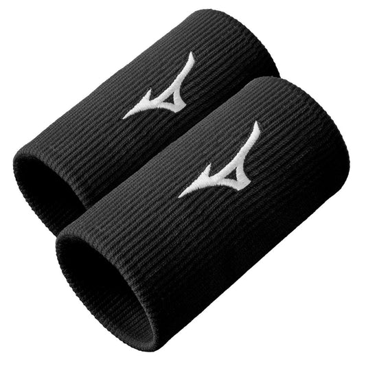 Mizuno Polsband Lang (2-pack, Zwart) padellife