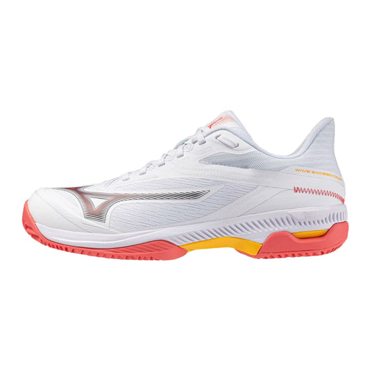 Mizuno Wave Exceed Court CC (Heren) (Wit / Calypso Coral / Citrus)
