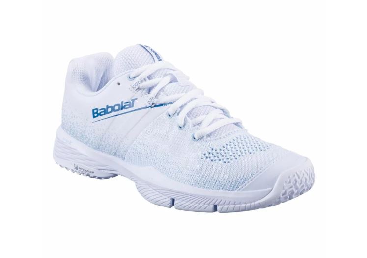 Babolat Sensa Women Padel Shoes (White/Cool Blue)