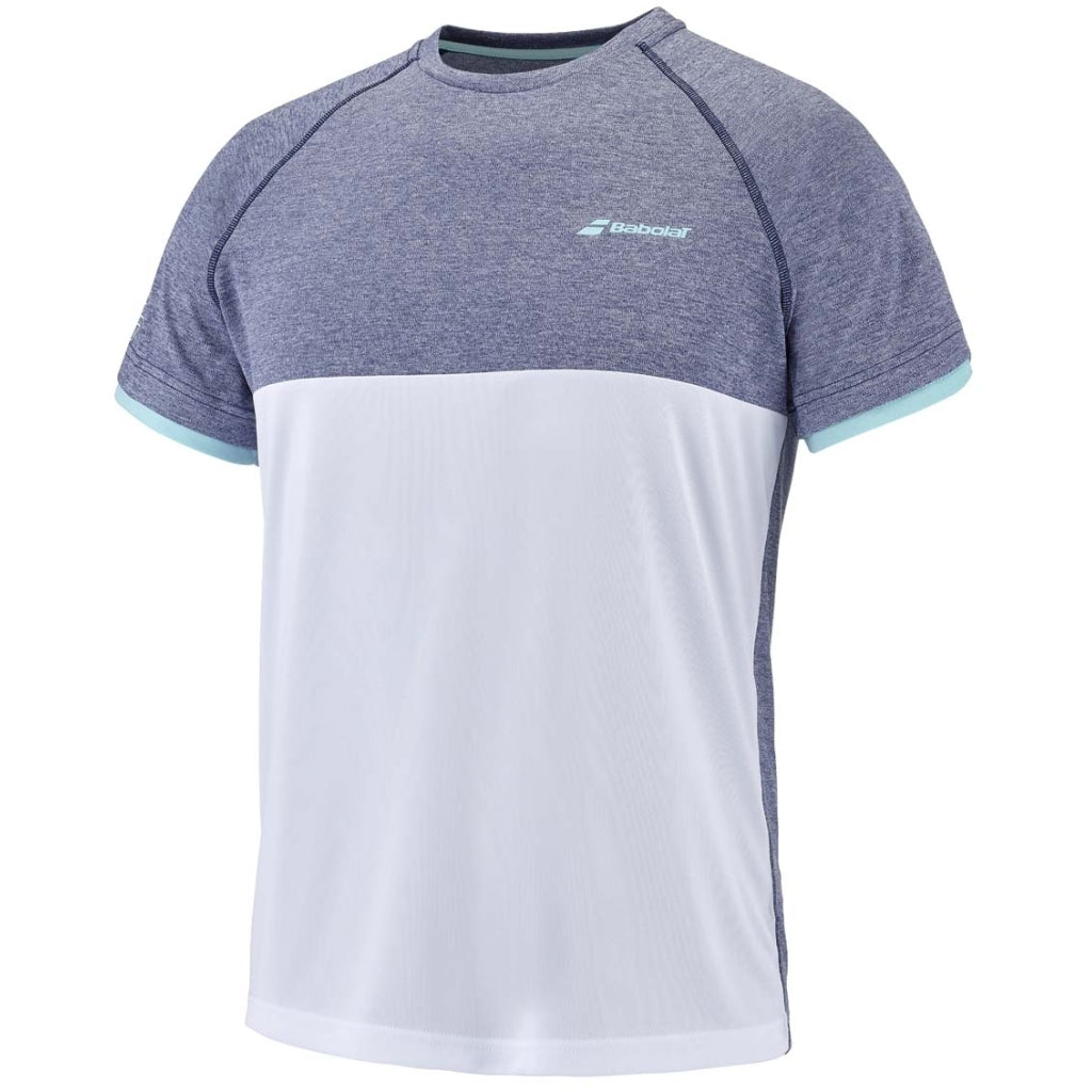 Babolat Play Crew Neck T-shirt (Wit/Blauw Hthr)