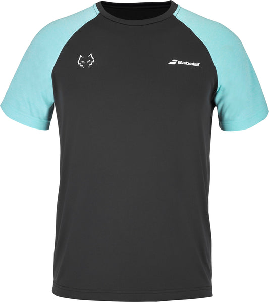 Babolat Crew Neck T-shirt Juan Lebron (Zwart/Lichtblauw)
