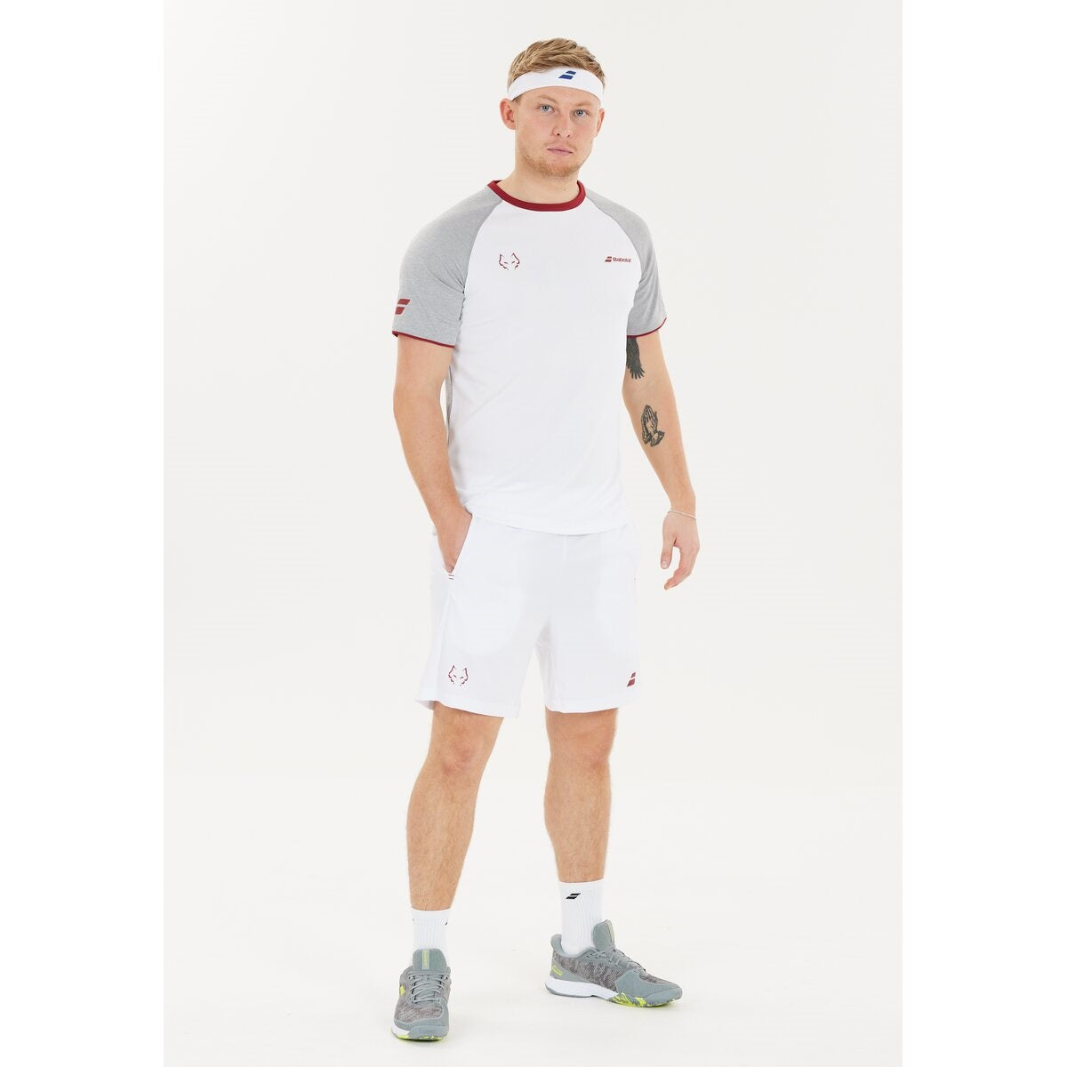 Babolat Crew Neck T-shirt Juan Lebron (White/White)