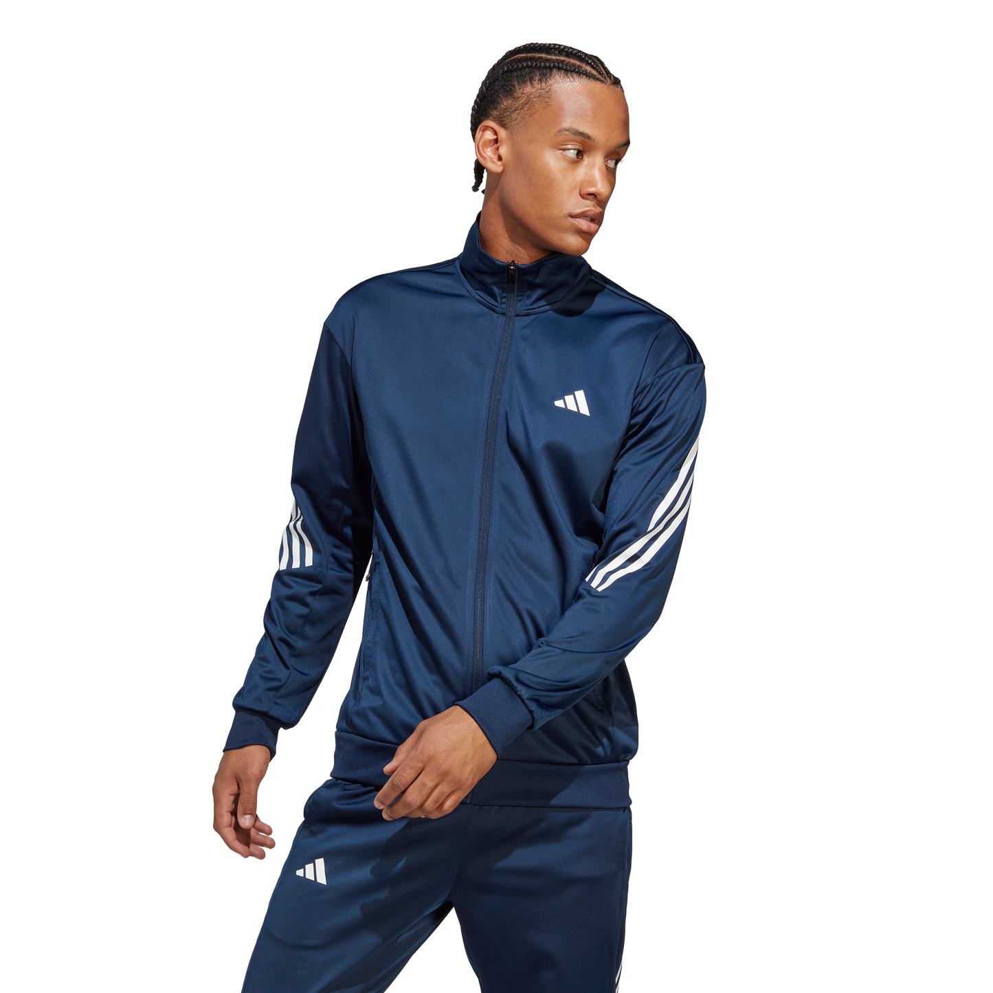 Adidas 3-Stripe Gebreide Jas (Navy)