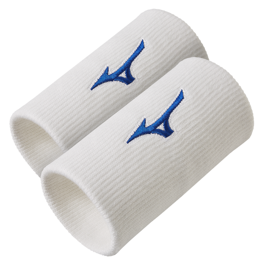 Mizuno Polsband Lang (2-pack, Wit)
