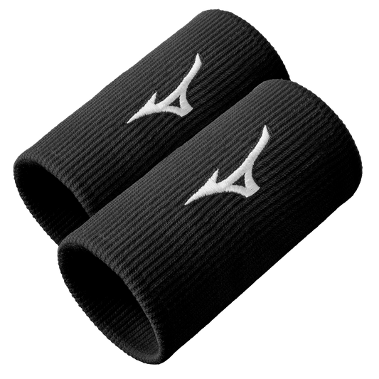 Mizuno Polsband Lang (2-pack, Zwart)