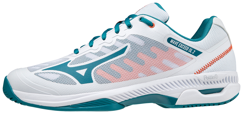 Mizuno Wave Exceed SL 2 (AC) Padel Schoenen (Wit/Havenblauw/Firecracker)