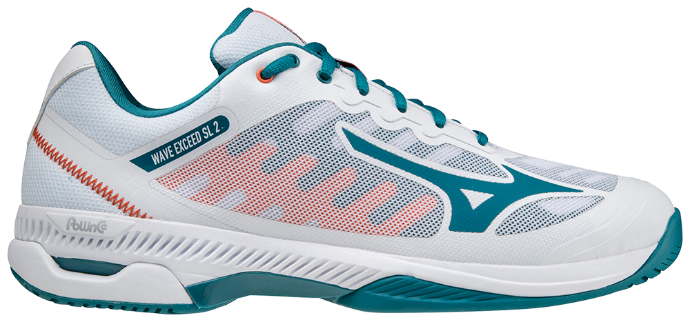Mizuno Wave Exceed SL 2 (AC) Padel Schoenen (Wit/Havenblauw/Firecracker)