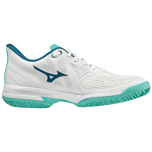 Mizuno Wave Exceed Tour 5 CC Dames Padel Schoenen (Wit/Turquoise)