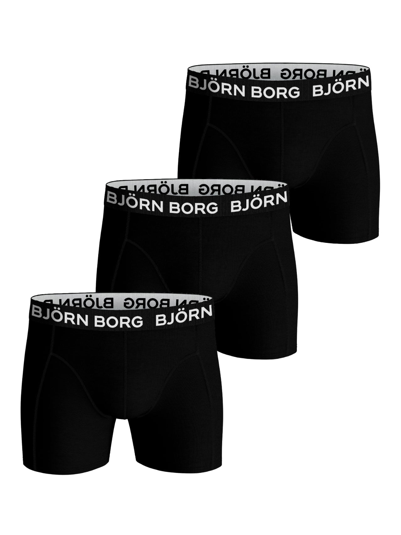 Björn Borg Cotton Stretch Boxershorts (3-pack, zwart)
