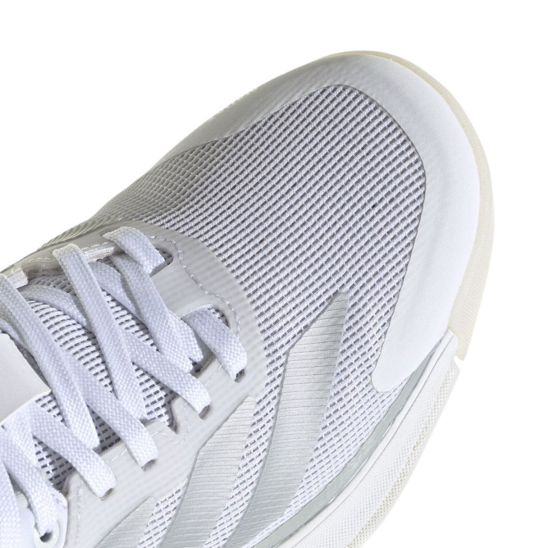 Adidas Crazyquick Boost Women Padelschoenen (Cloud White/Silver Metallic/Zero Metallic)