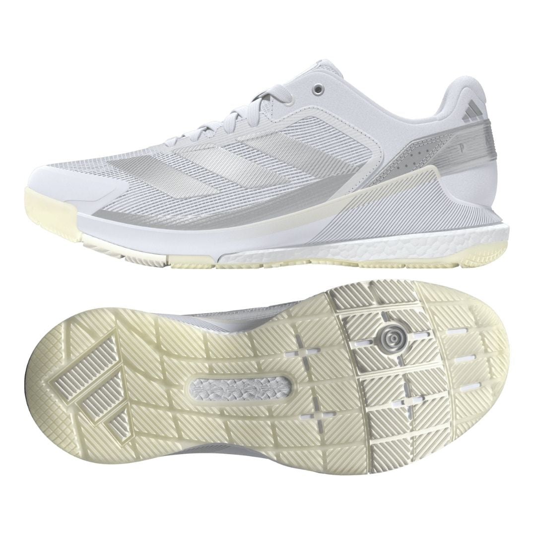 Adidas Crazyquick Boost Women Padelschoenen (Cloud White/Silver Metallic/Zero Metallic)