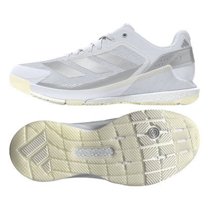 Adidas Crazyquick Boost Women Padelschoenen (Cloud White/Silver Metallic/Zero Metallic)