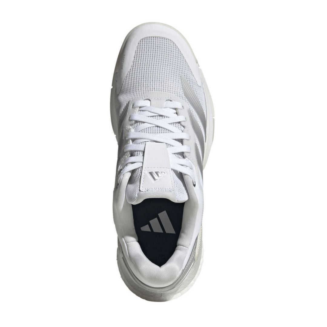 Adidas Crazyquick Boost Women Padelschoenen (Cloud White/Silver Metallic/Zero Metallic)