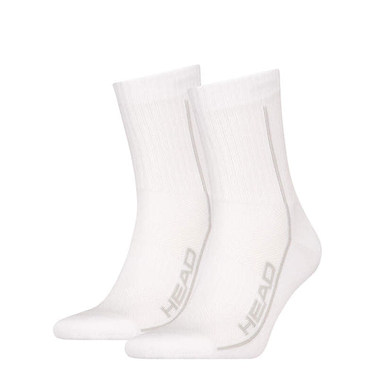 Head Performance Short Crew Tennis Sokken (Set van 2, Wit)