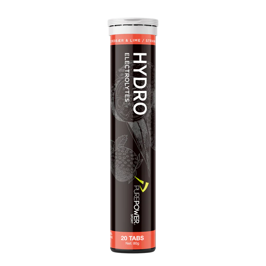 PurePower HydroTabs Elektrolytter – Aardbei/Limoen smaak (1 tube met 20 tabletten)