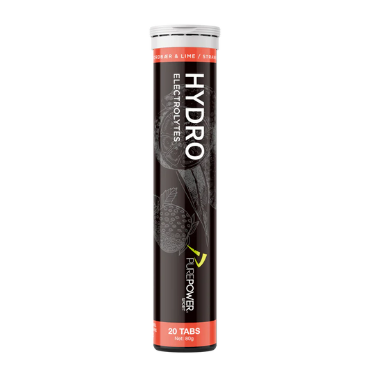 PurePower HydroTabs Elektrolytter – Aardbei/Limoen smaak (1 tube met 20 tabletten)