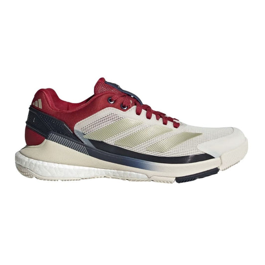 Adidas Crazyquick Boost Women Padelschoenen (Chalk White/Ice Gold Met./Team Victory Red)