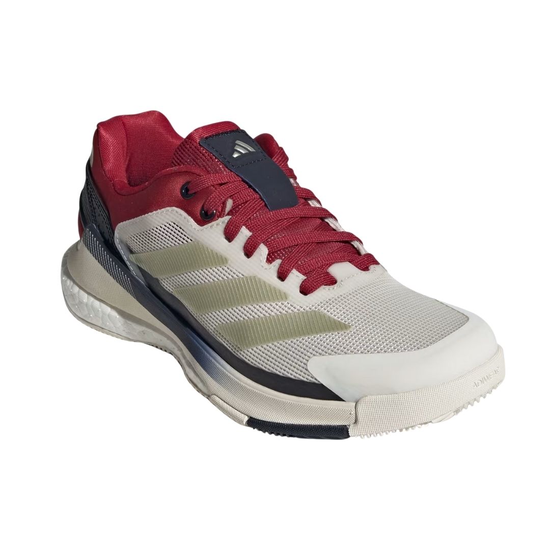 Adidas Crazyquick Boost Women Padelschoenen (Chalk White/Ice Gold Met./Team Victory Red)