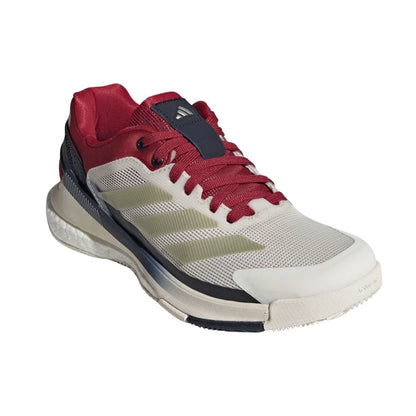 Adidas Crazyquick Boost Women Padelschoenen (Chalk White/Ice Gold Met./Team Victory Red)
