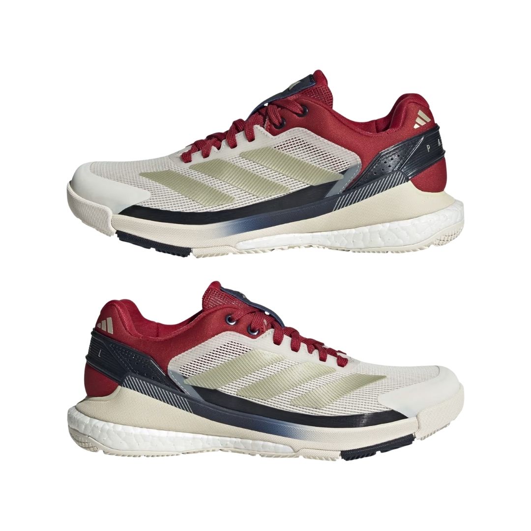 Adidas Crazyquick Boost Women Padelschoenen (Chalk White/Ice Gold Met./Team Victory Red)