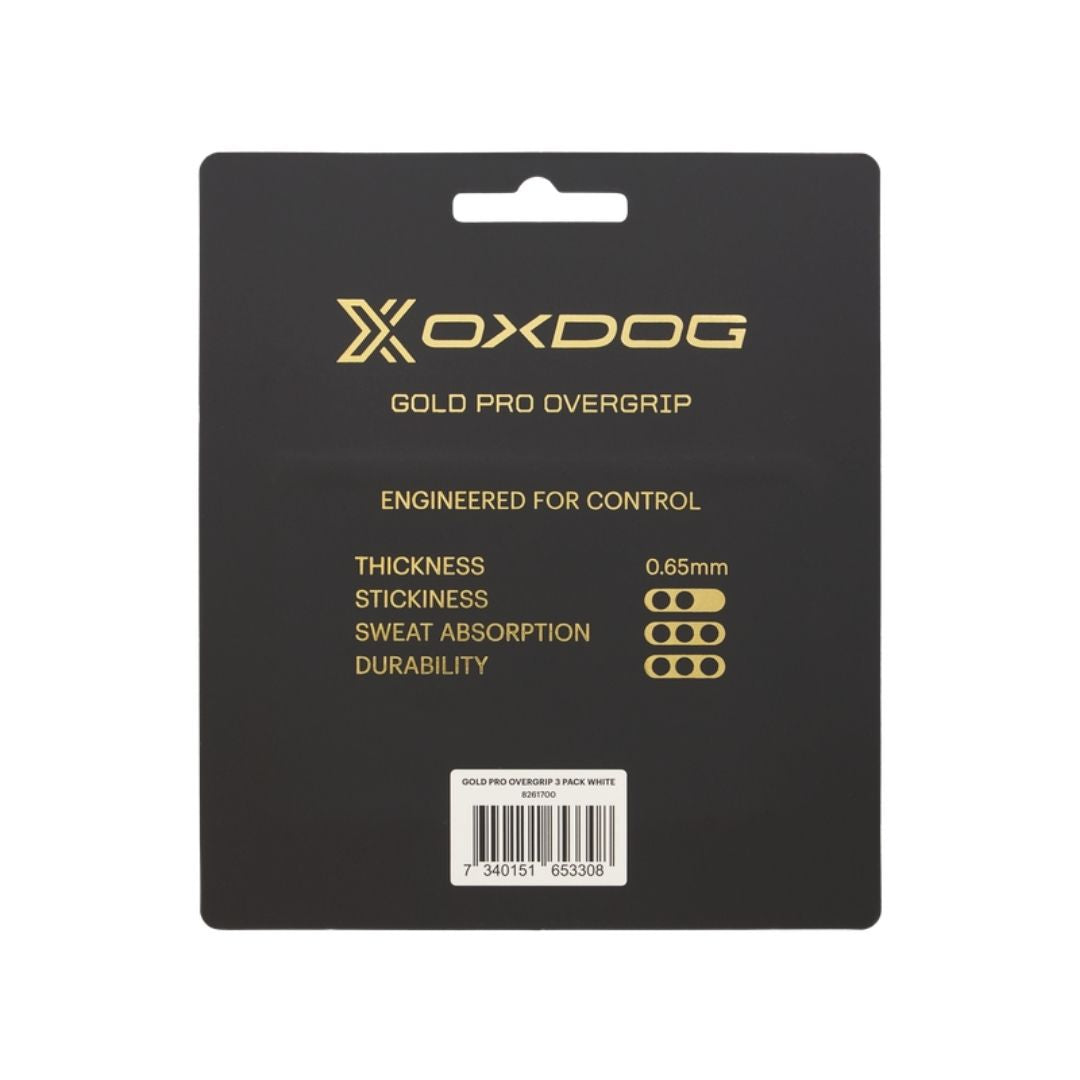 Oxdog Gold Pro Overgrips 3 pack White