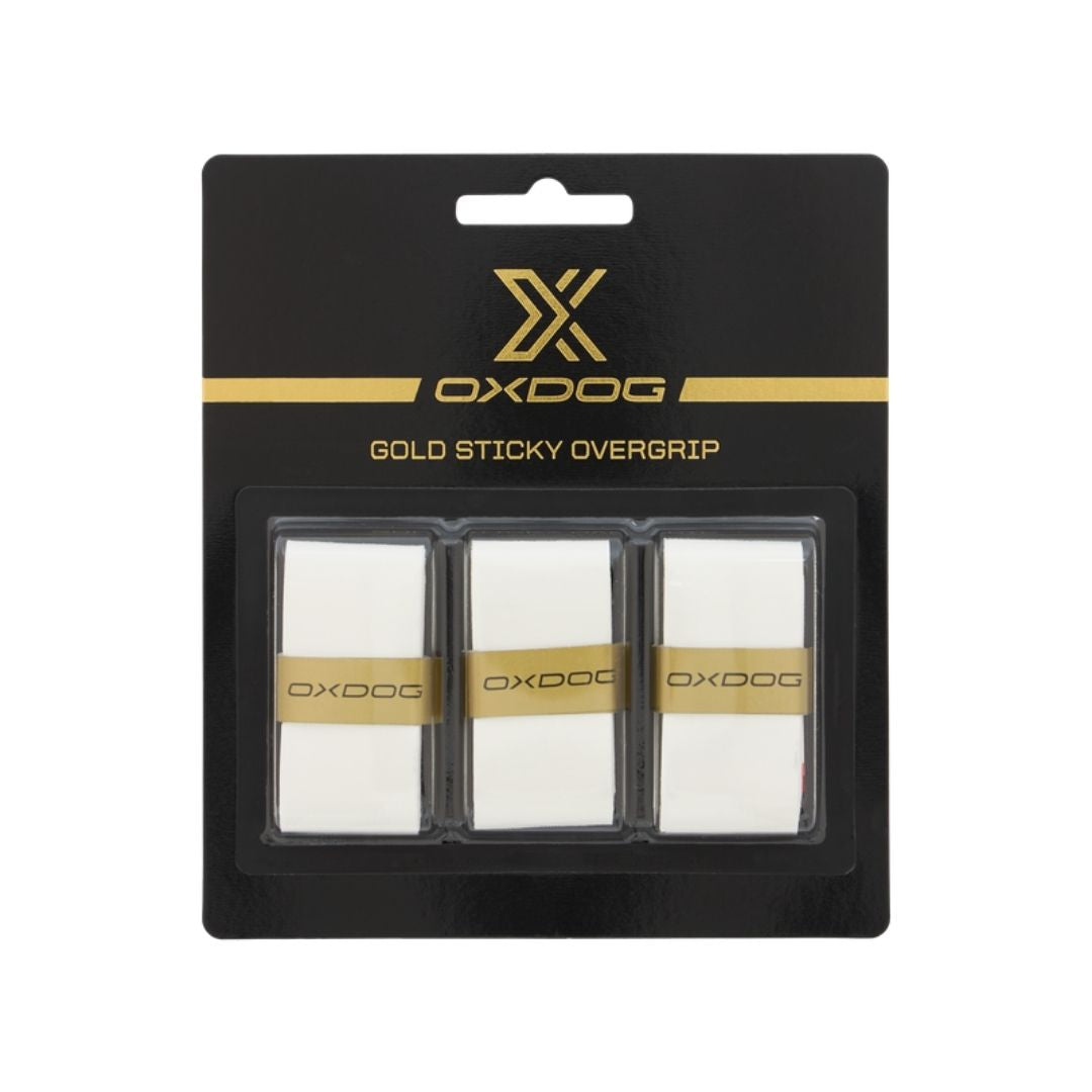 Oxdog Gold Sticky Overgrips 3 pack White
