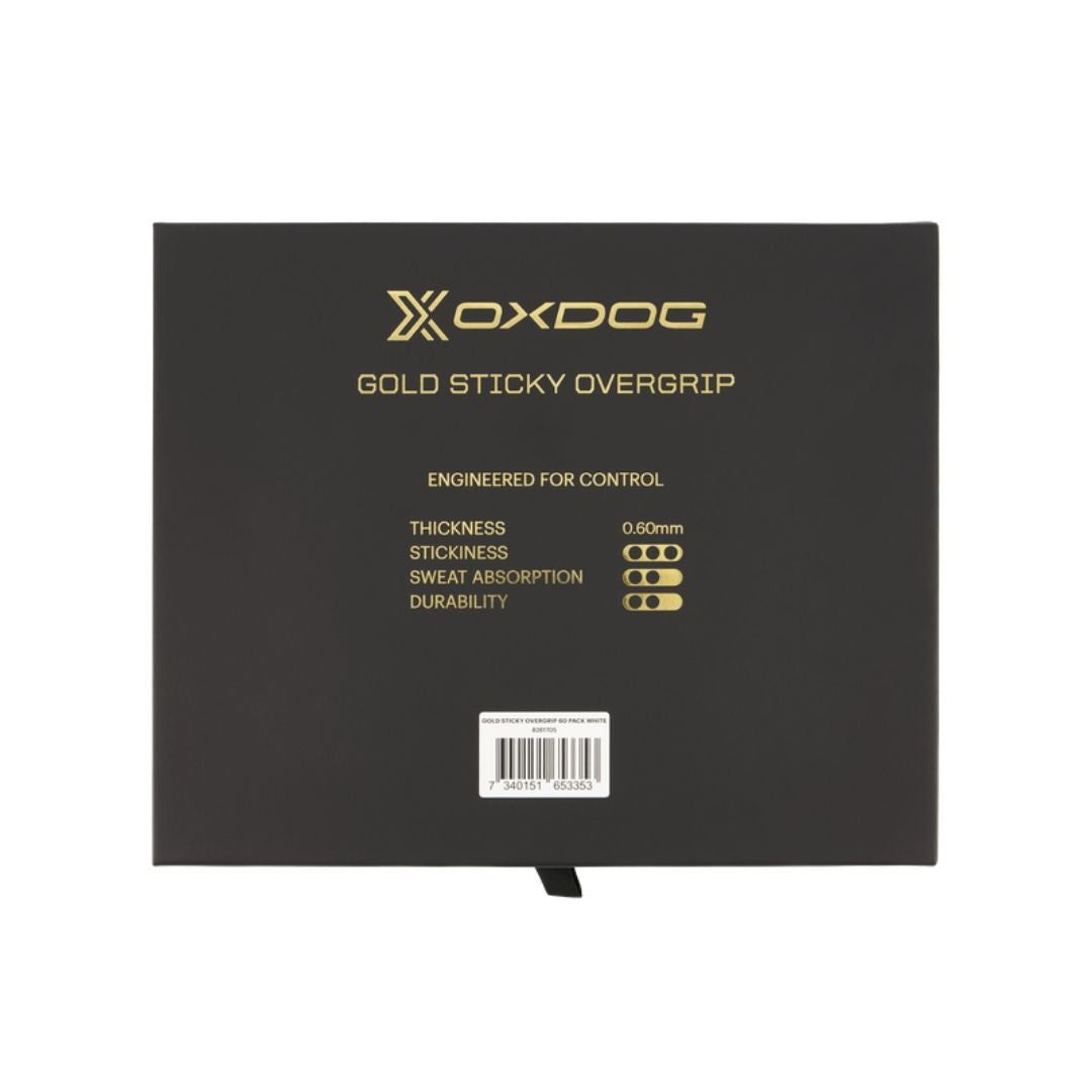 Oxdog Gold Sticky Overgrips 60 pack White