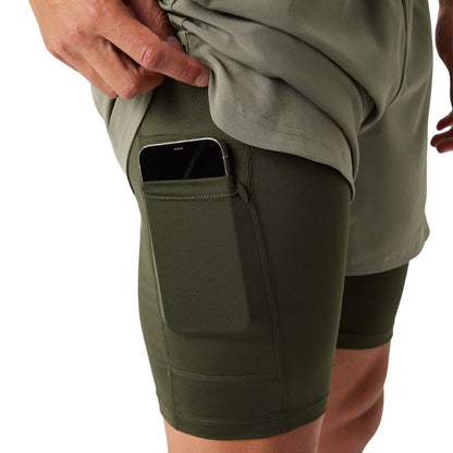 Björn Borg 2 in 1 Shorts Heren (Dusty Olive)