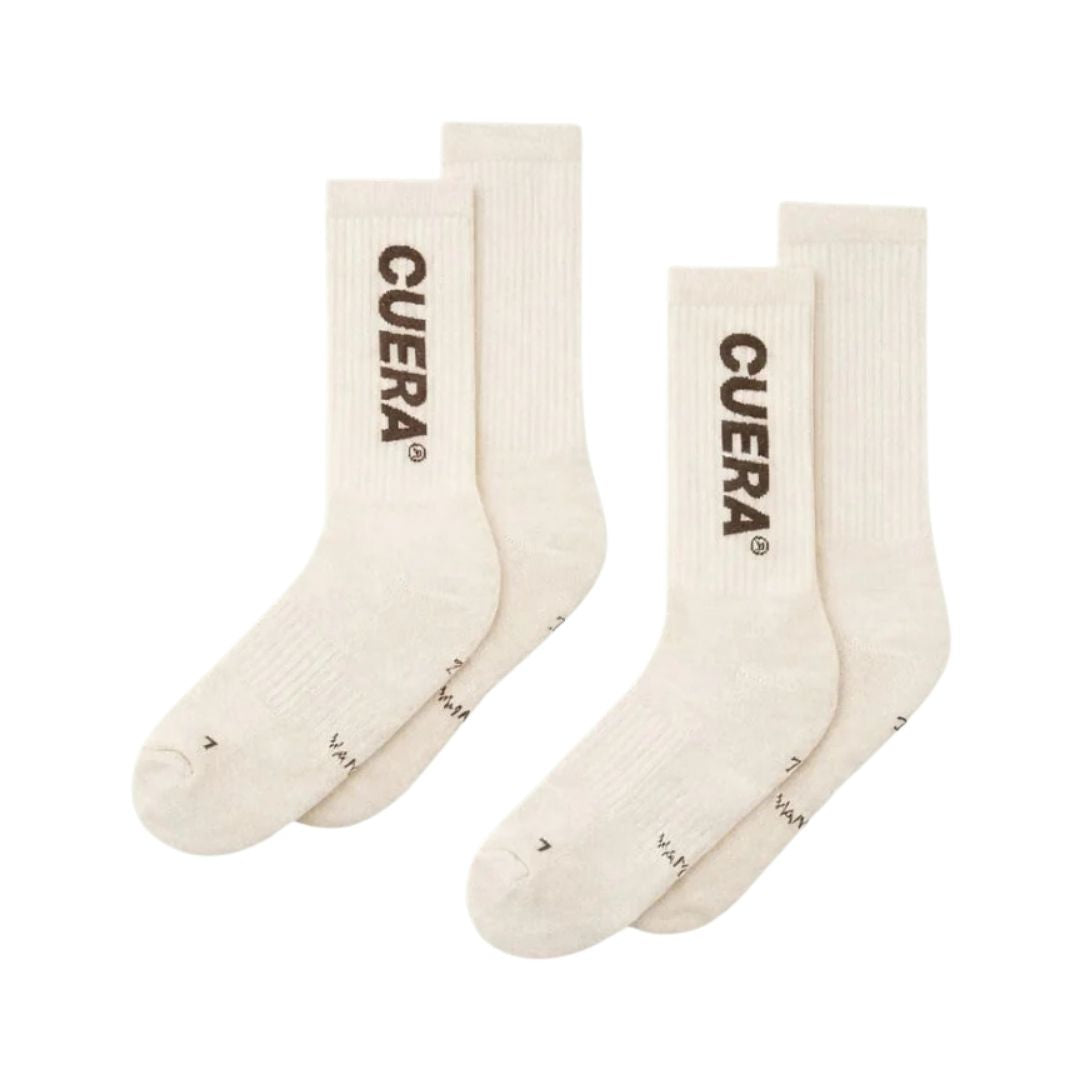 Cuera Padelsokken (2-Pack, Off-White/Dark Brown)
