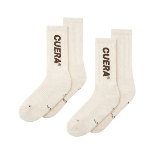 Cuera Padelsokken (2-Pack, Off-White/Dark Brown)