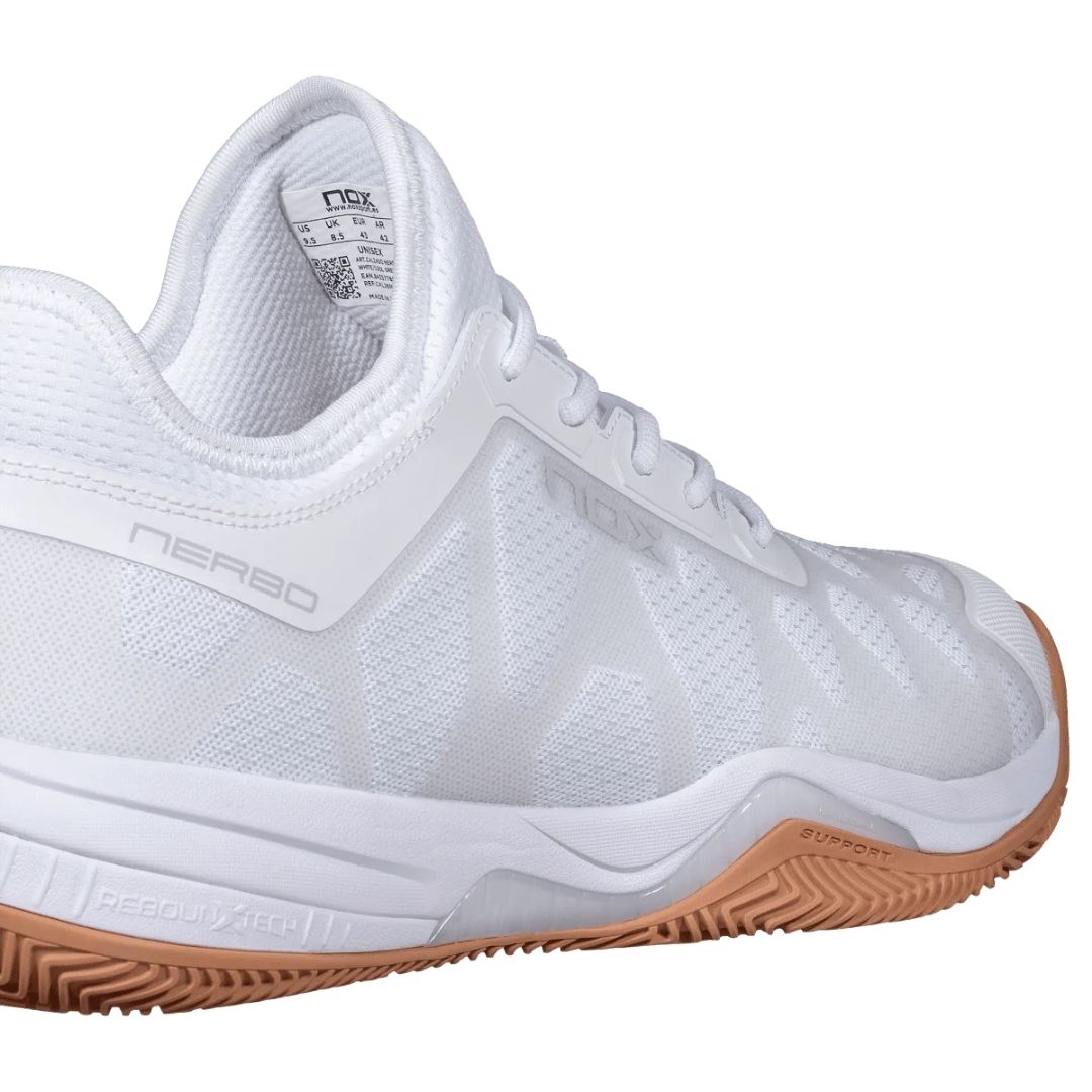 Nox Nerbo Padelschoenen (White/Gum Rubber)