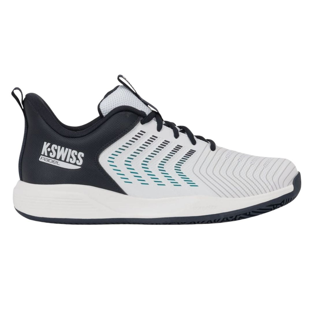 K-Swiss Ultrashot Light Padelschoenen (White/Carbon/Baltic)