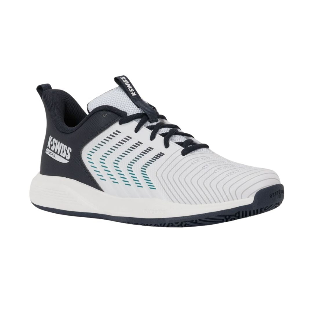 K-Swiss Ultrashot Light Padelschoenen (White/Carbon/Baltic)