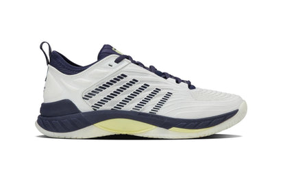 K-Swiss Hypercourt Supreme (Wit op Wit / Marineblauw / Lumineus Groen)