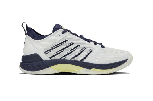 K-Swiss Hypercourt Supreme (Wit op Wit / Marineblauw / Lumineus Groen)