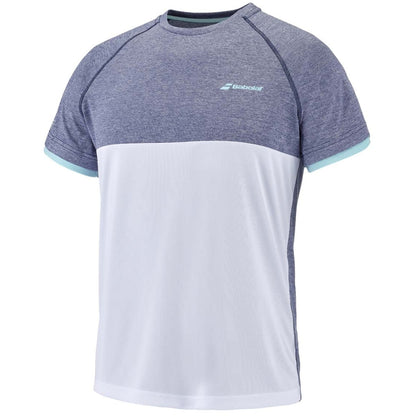 Babolat Play Crew Neck T-shirt (Wit/Blauw Hthr)