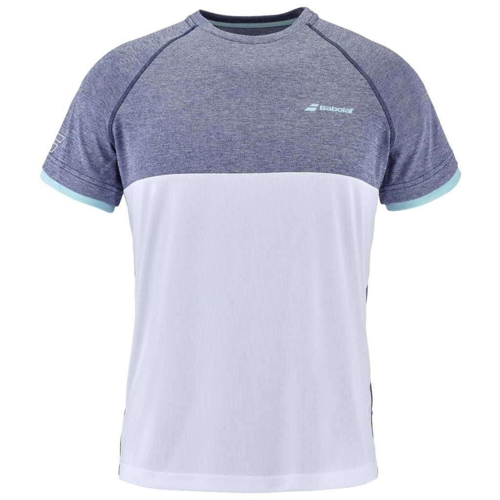 Babolat Play Crew Neck T-shirt (Wit/Blauw Hthr)