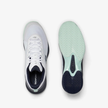 Lacoste Tech Point Textile Shoenen (Wit/Marineblauw)