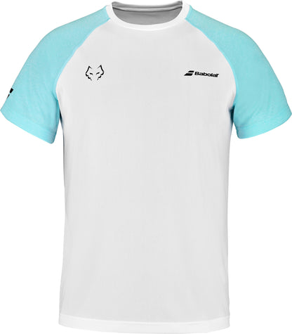 Babolat Crew Neck T-shirt Juan Lebron (Wit/Lichtblauw)