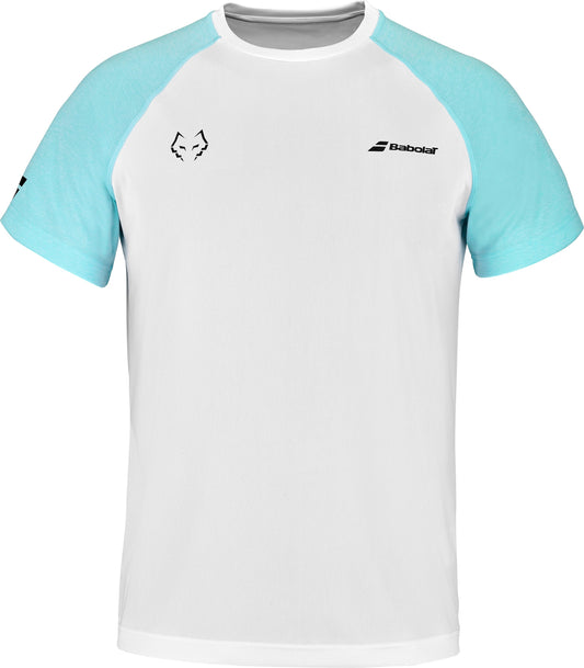 Babolat Crew Neck T-shirt Juan Lebron (Wit/Lichtblauw)